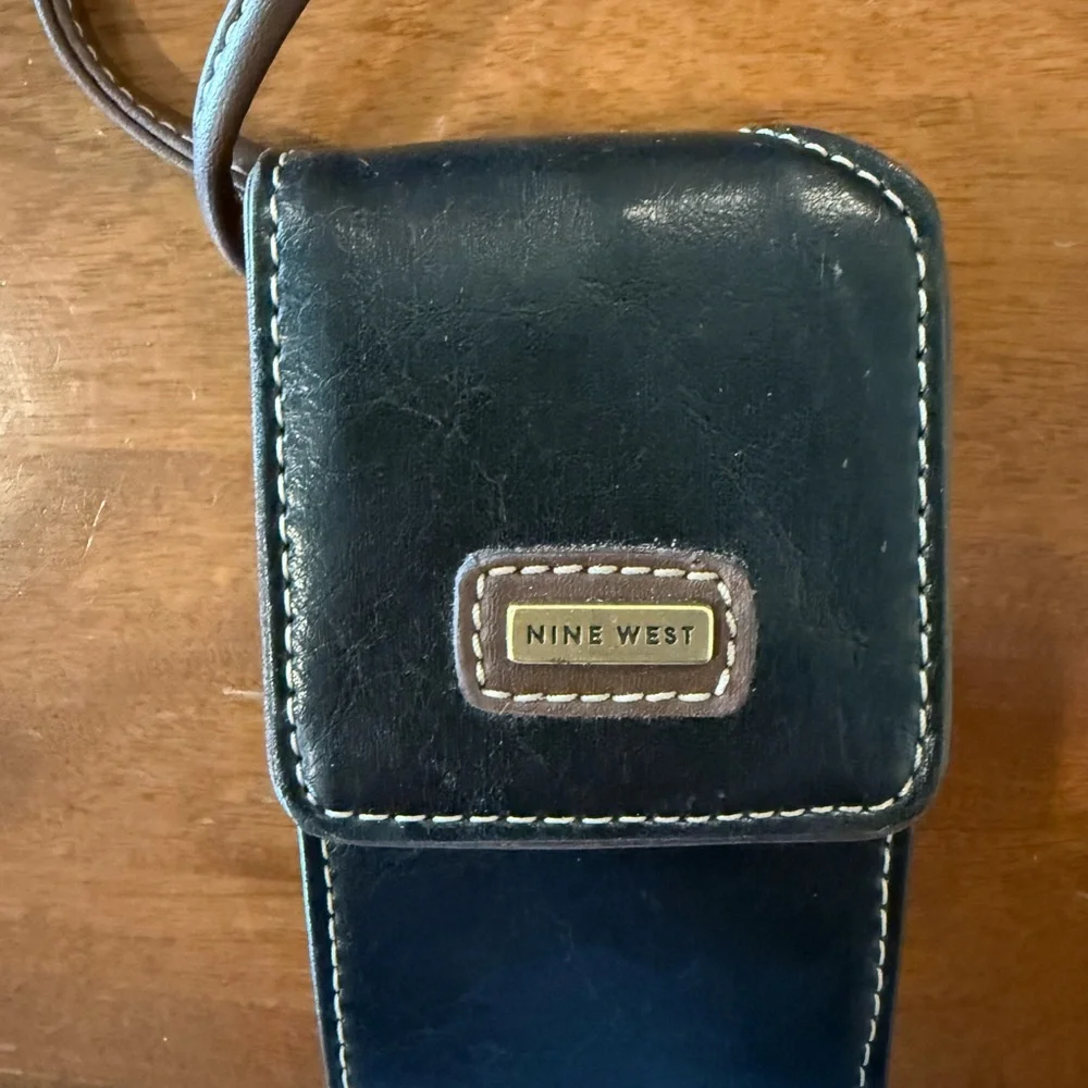 Nine West Black and Brown Leather Wristlet Holster